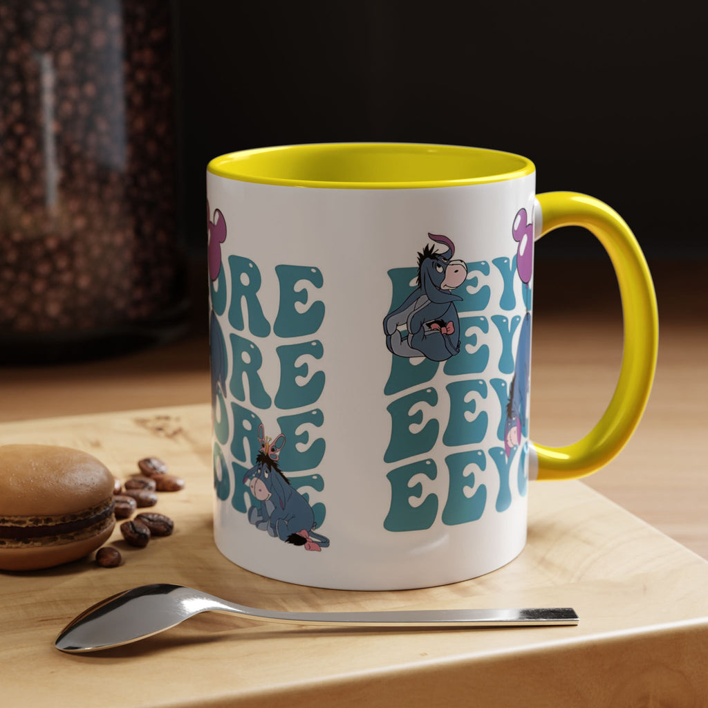 Eeyore Pattern Accent Coffee Mug — Cute Donkey Fan Gift (11/15 oz)