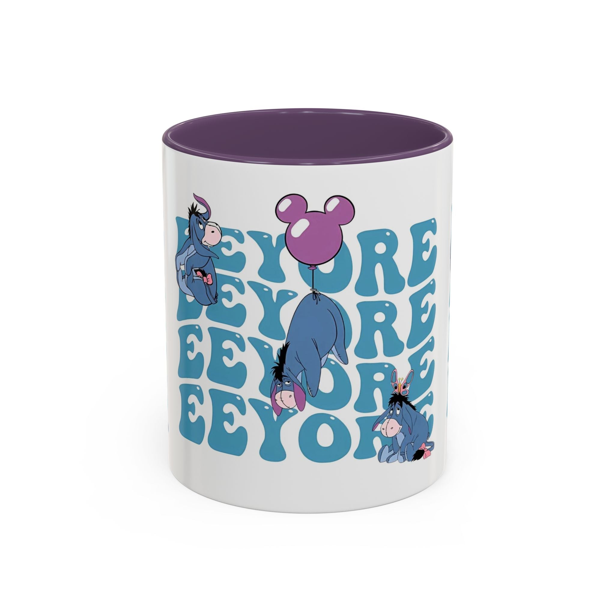 Eeyore Pattern Accent Coffee Mug — Cute Donkey Fan Gift (11/15 oz)