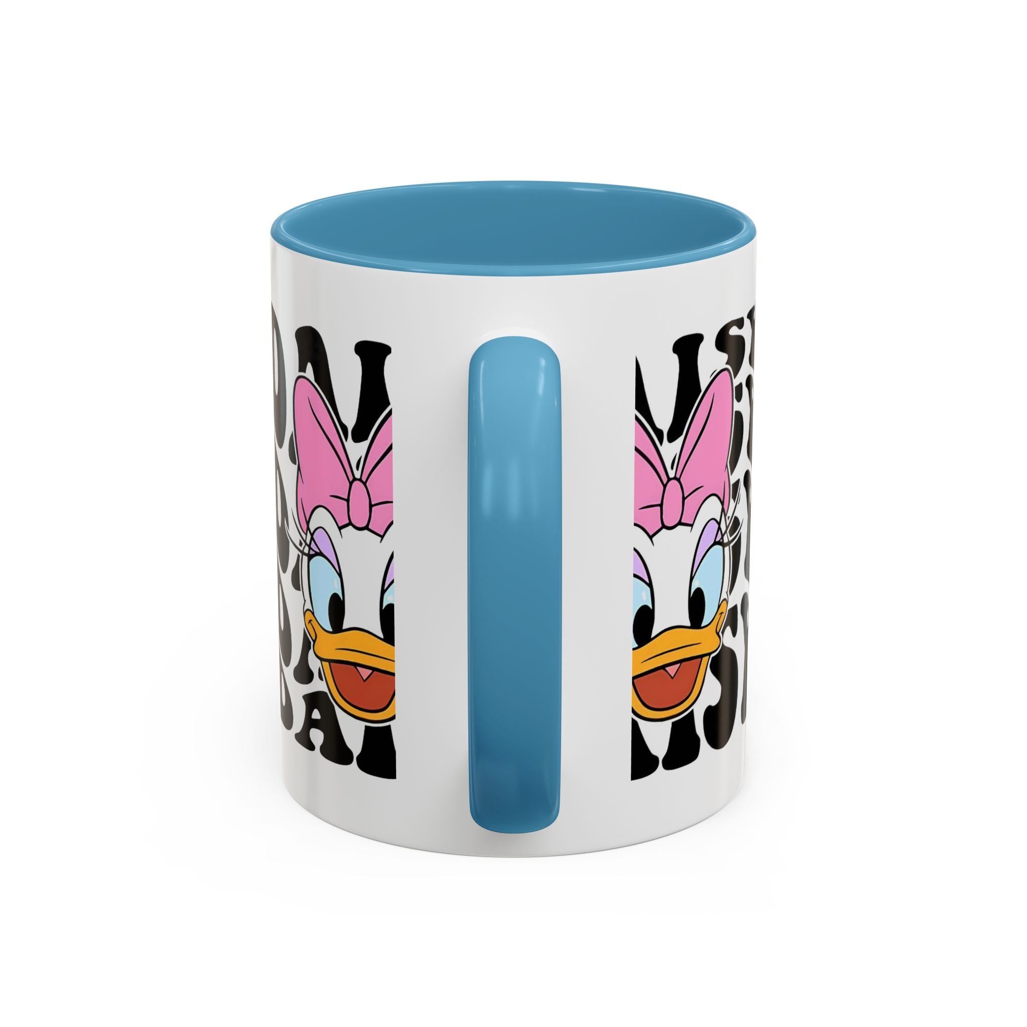 Daisy Duck Face Accent Coffee Mug – Retro Text Graphic (11/15 oz)