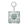 Sobriety Journey Square Keychain