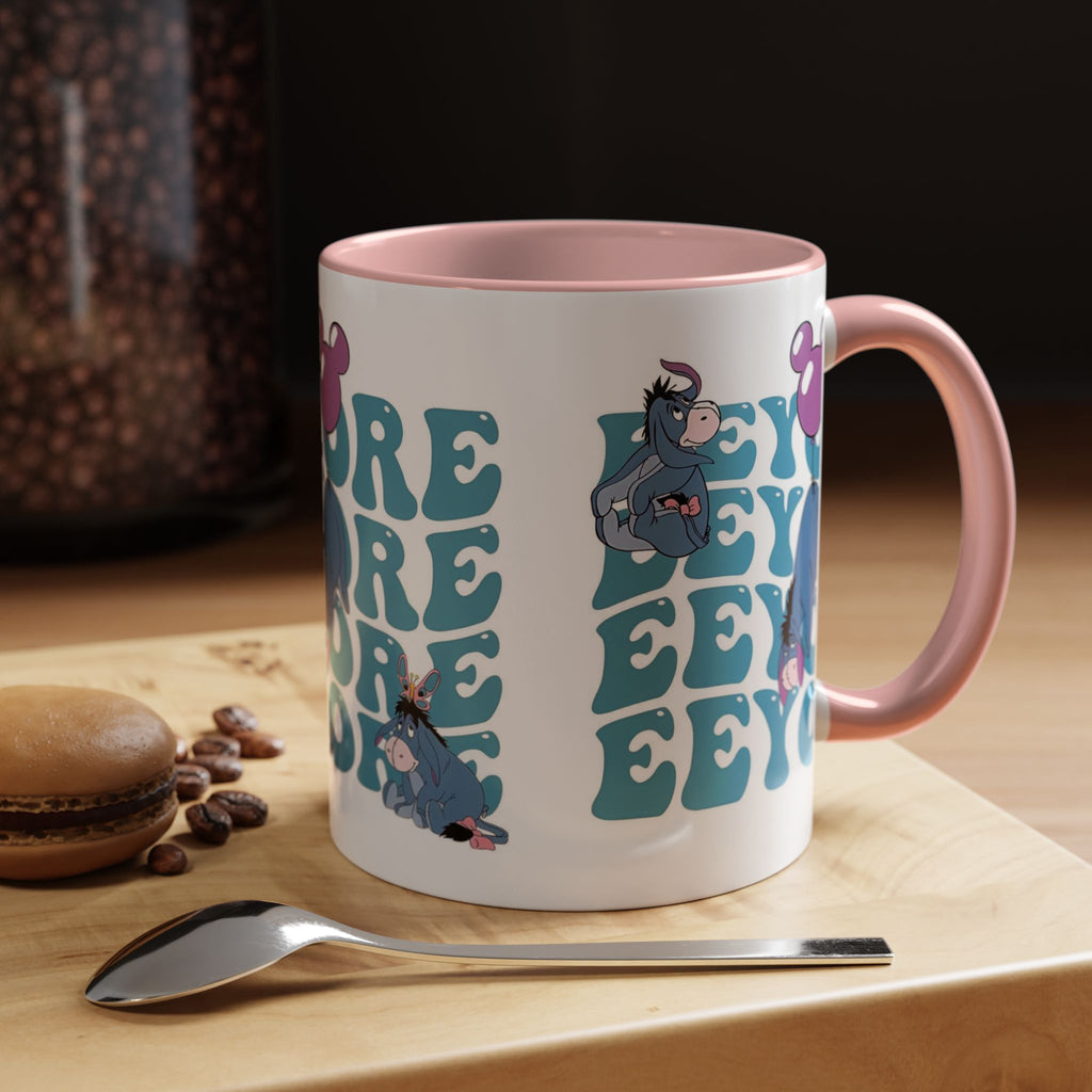 Eeyore Pattern Accent Coffee Mug — Cute Donkey Fan Gift (11/15 oz)