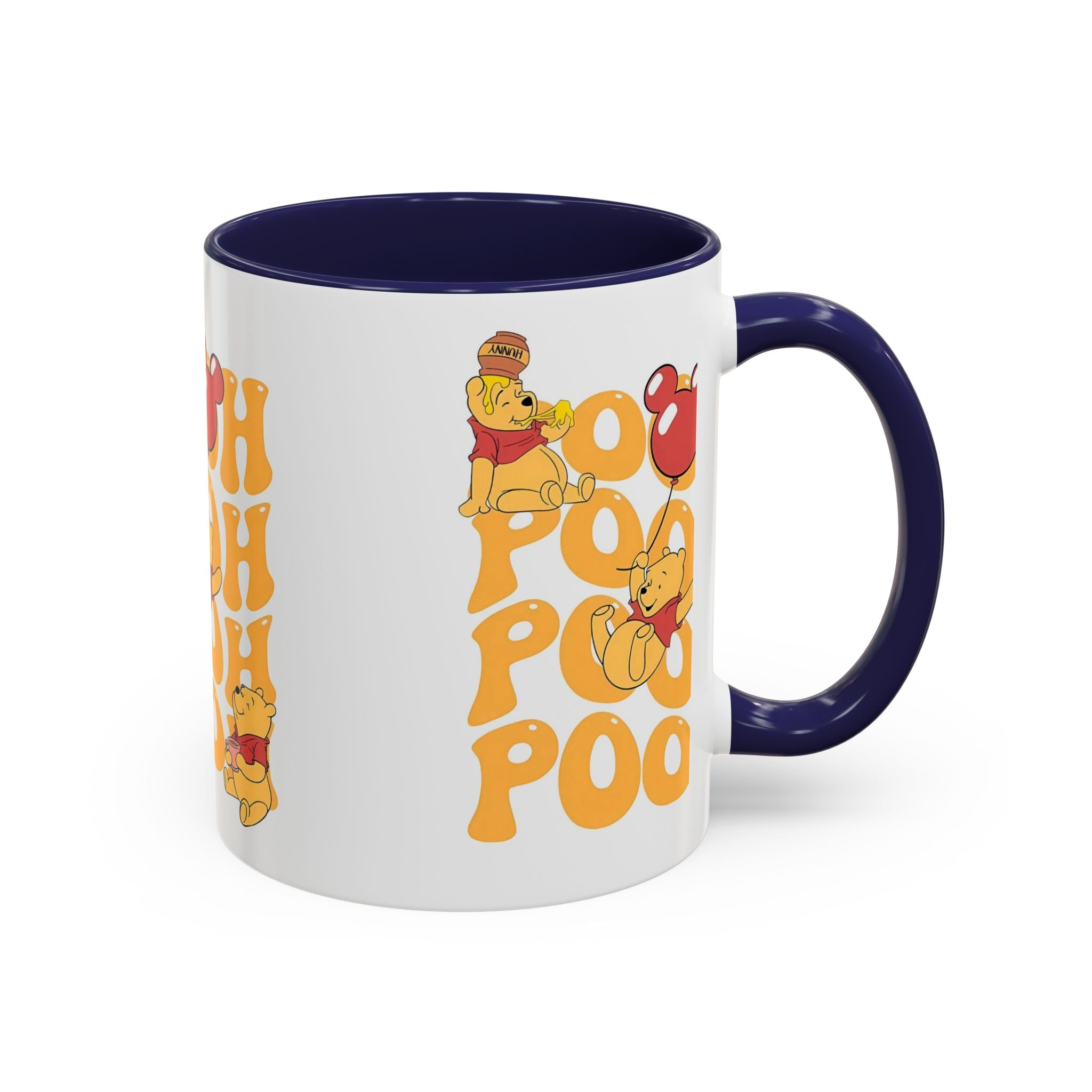 Winnie the Pooh Accent Coffee Mug — Retro 'Pooh' Stack Design (11/15oz)