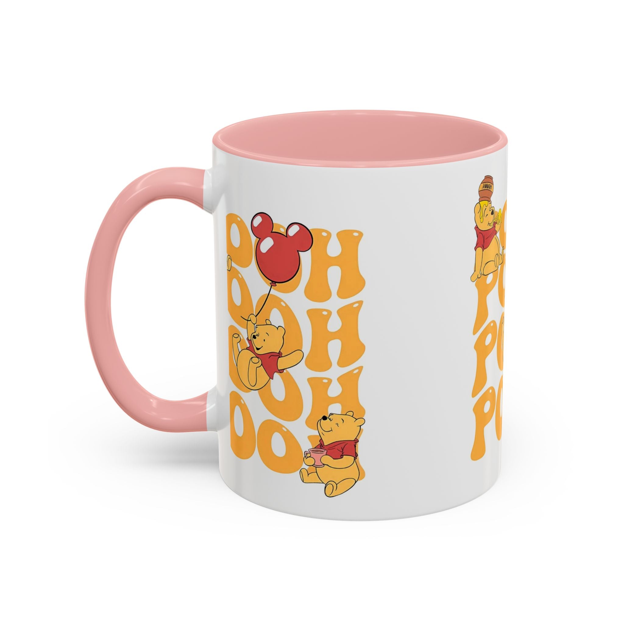 Winnie the Pooh Accent Coffee Mug — Retro 'Pooh' Stack Design (11/15oz)