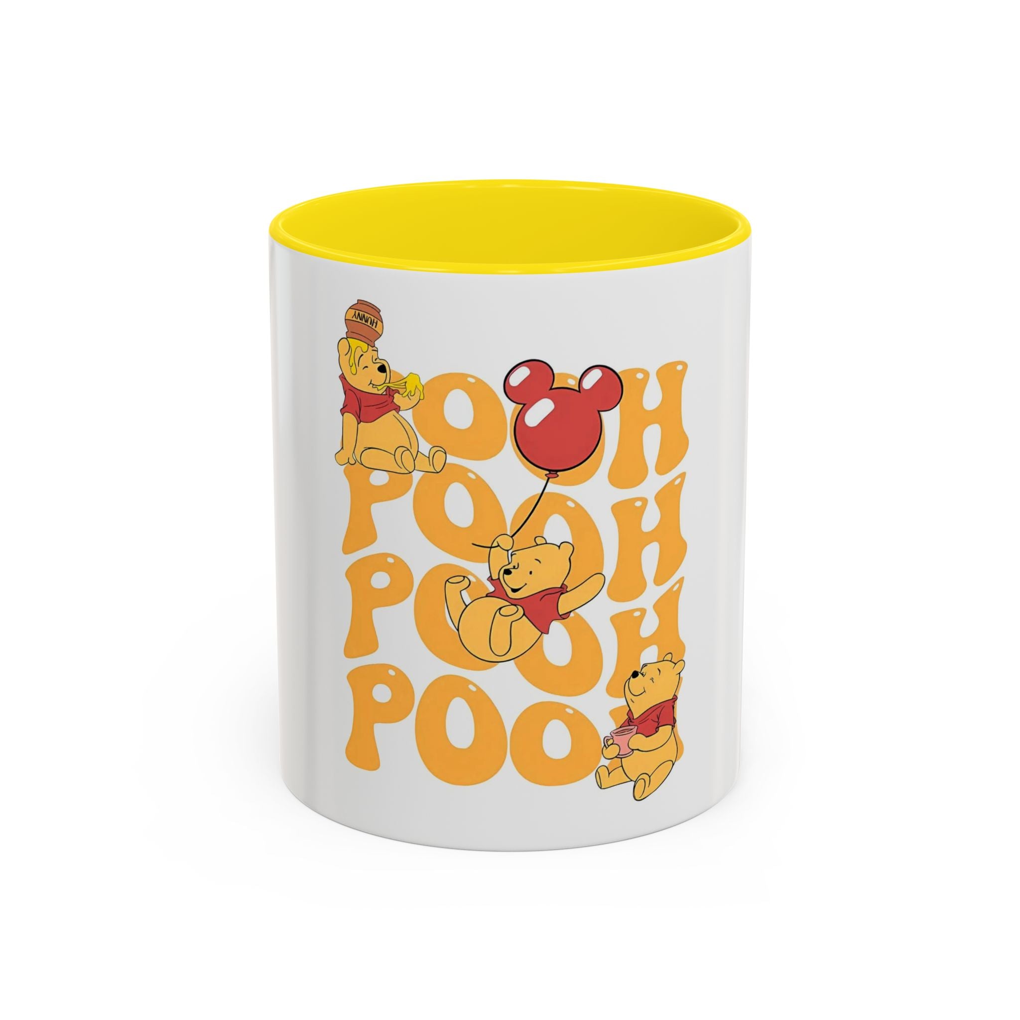 Winnie the Pooh Accent Coffee Mug — Retro 'Pooh' Stack Design (11/15oz)
