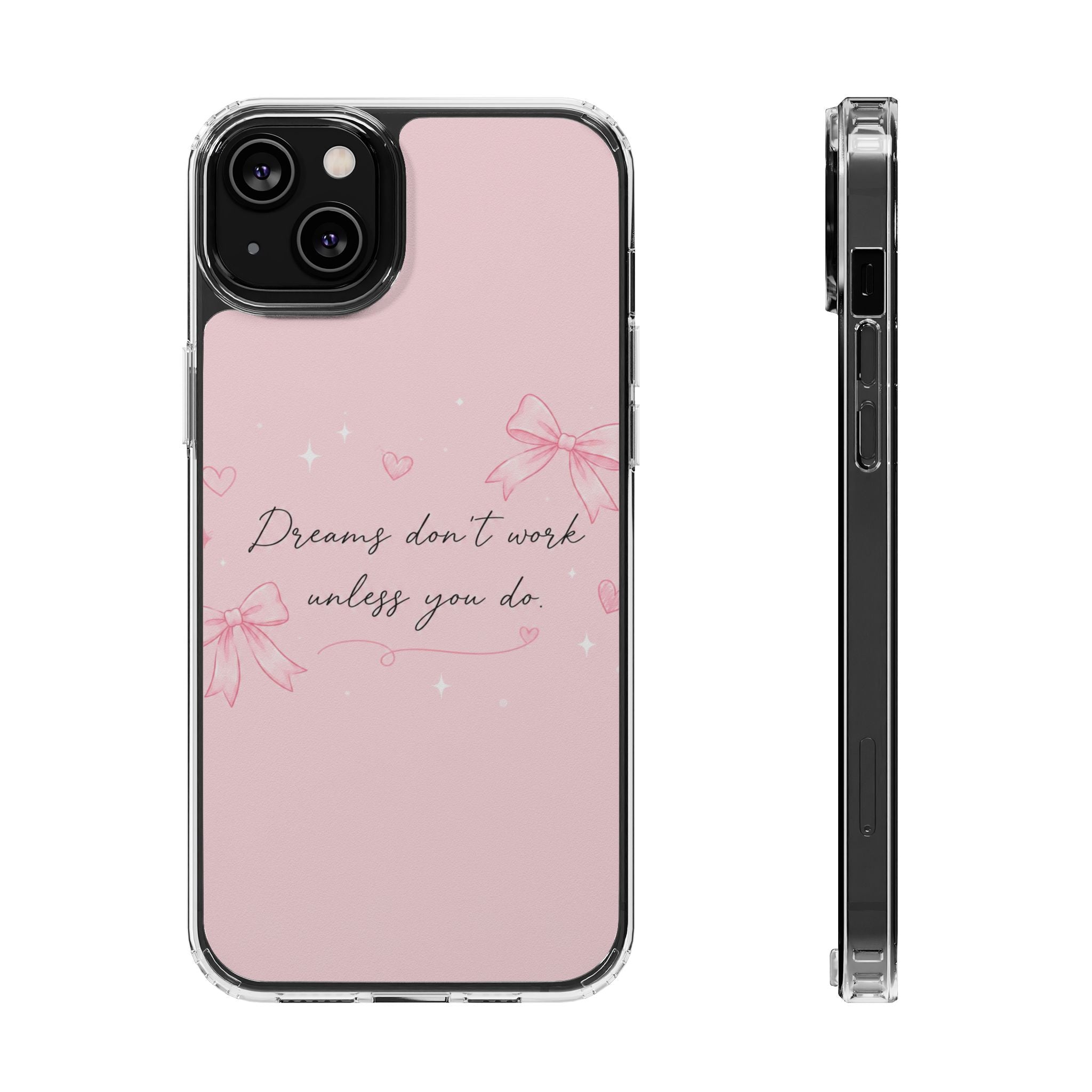 Pink Inspirational Phone Case — magnetic Clear Impact-Resistant Case