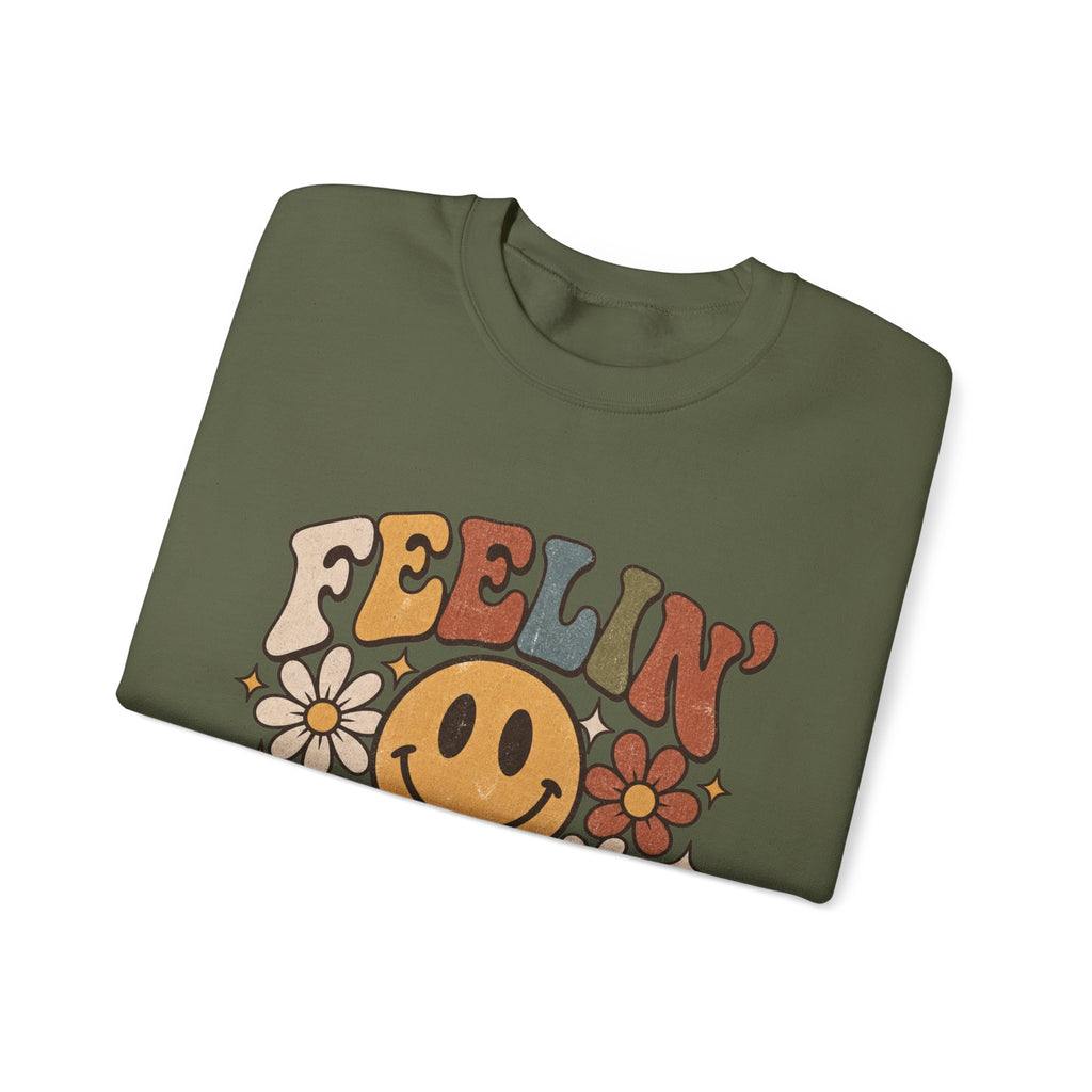 Feelin' Good Retro Smiley Sweatshirt