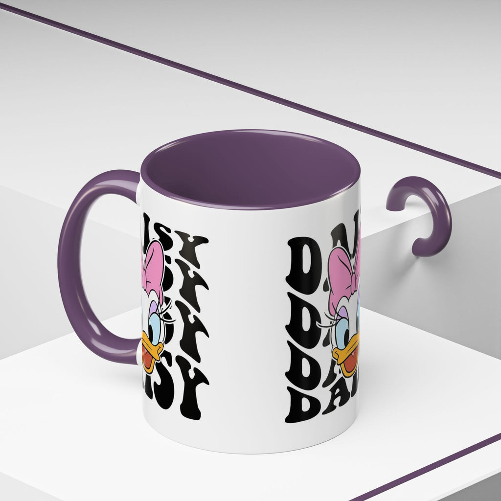 Daisy Duck Face Accent Coffee Mug – Retro Text Graphic (11/15 oz)