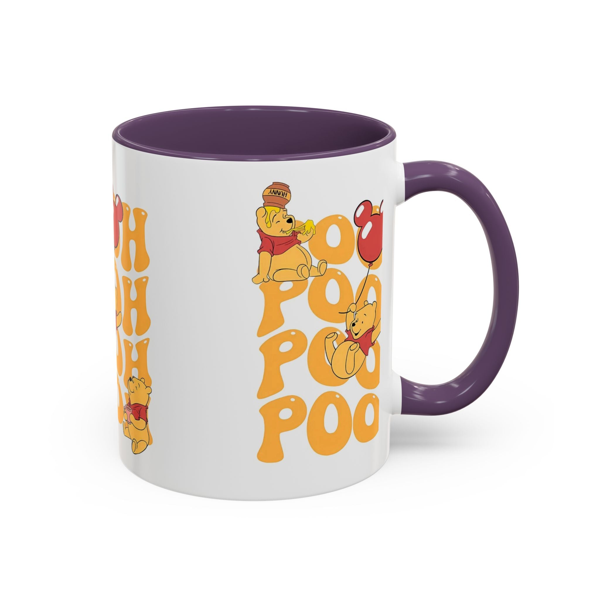 Winnie the Pooh Accent Coffee Mug — Retro 'Pooh' Stack Design (11/15oz)