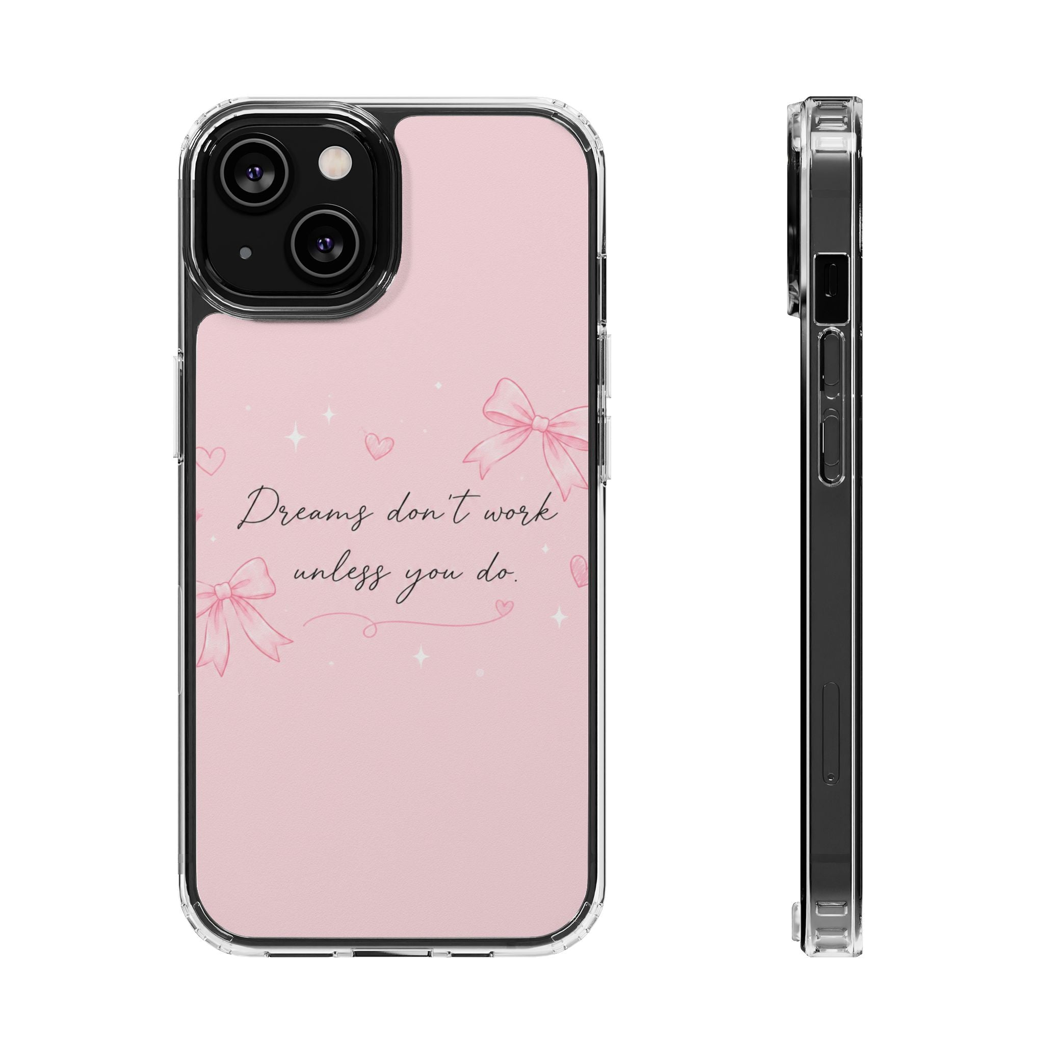 Pink Inspirational Phone Case — magnetic Clear Impact-Resistant Case