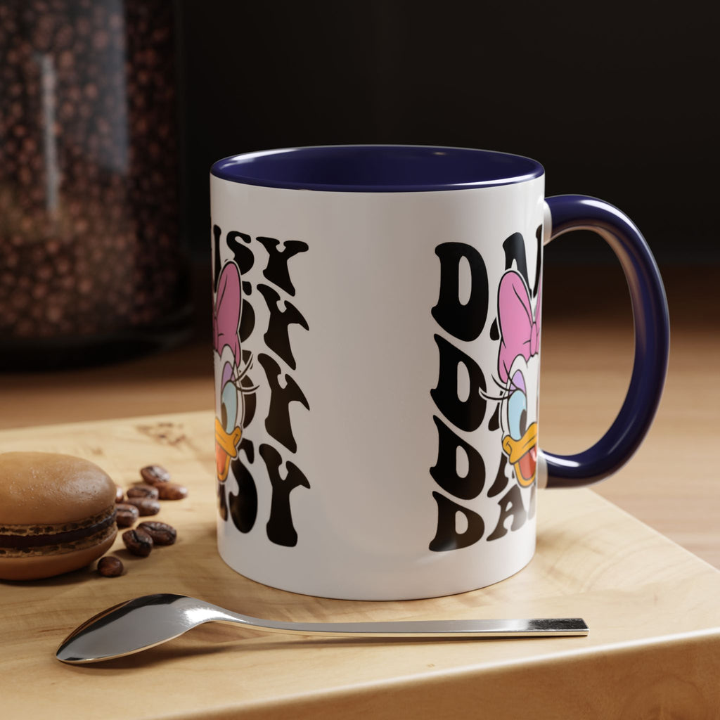 Daisy Duck Face Accent Coffee Mug – Retro Text Graphic (11/15 oz)