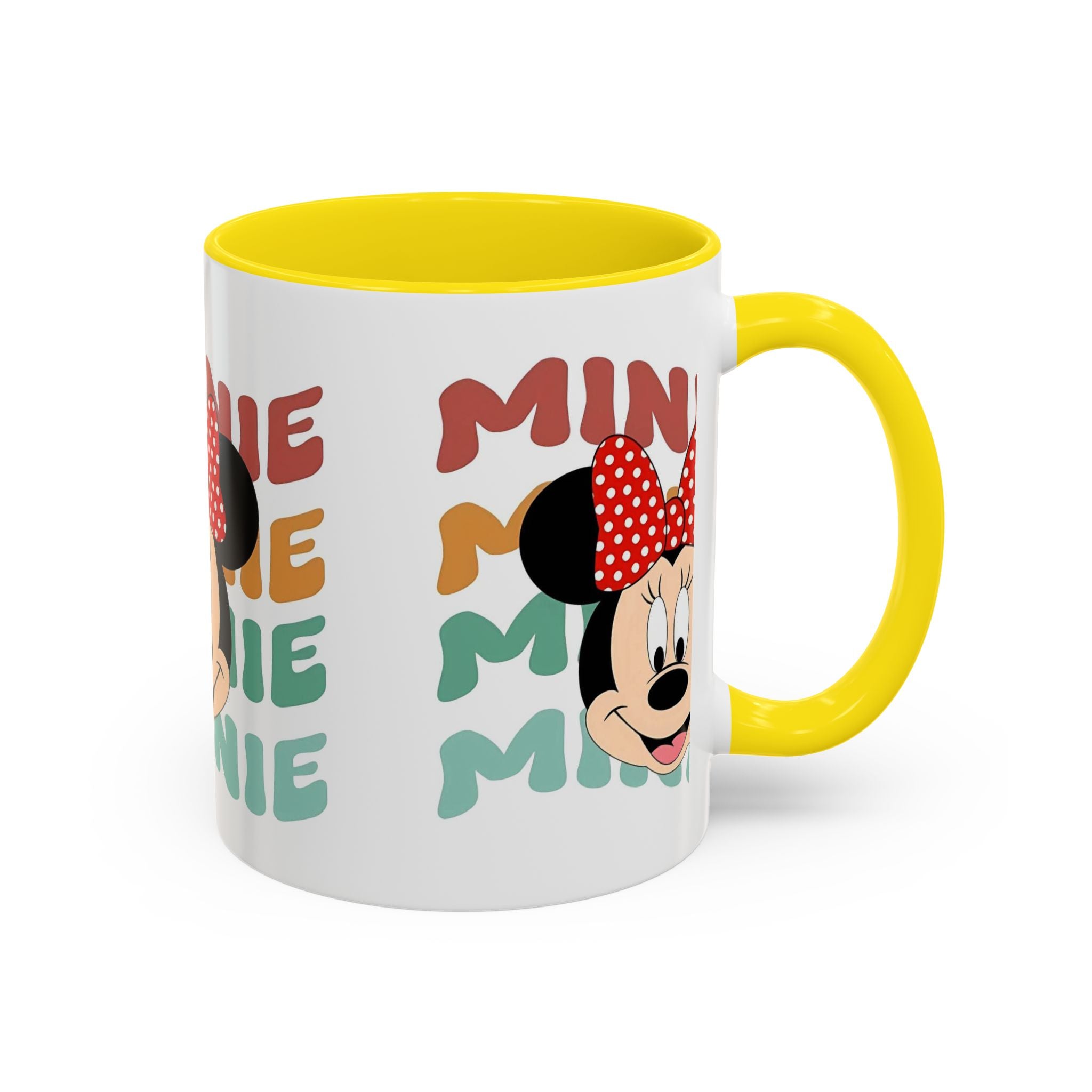 Minnie Mouse Accent Coffee Mug — Retro Colorful Disney Character Design (11/15 oz)