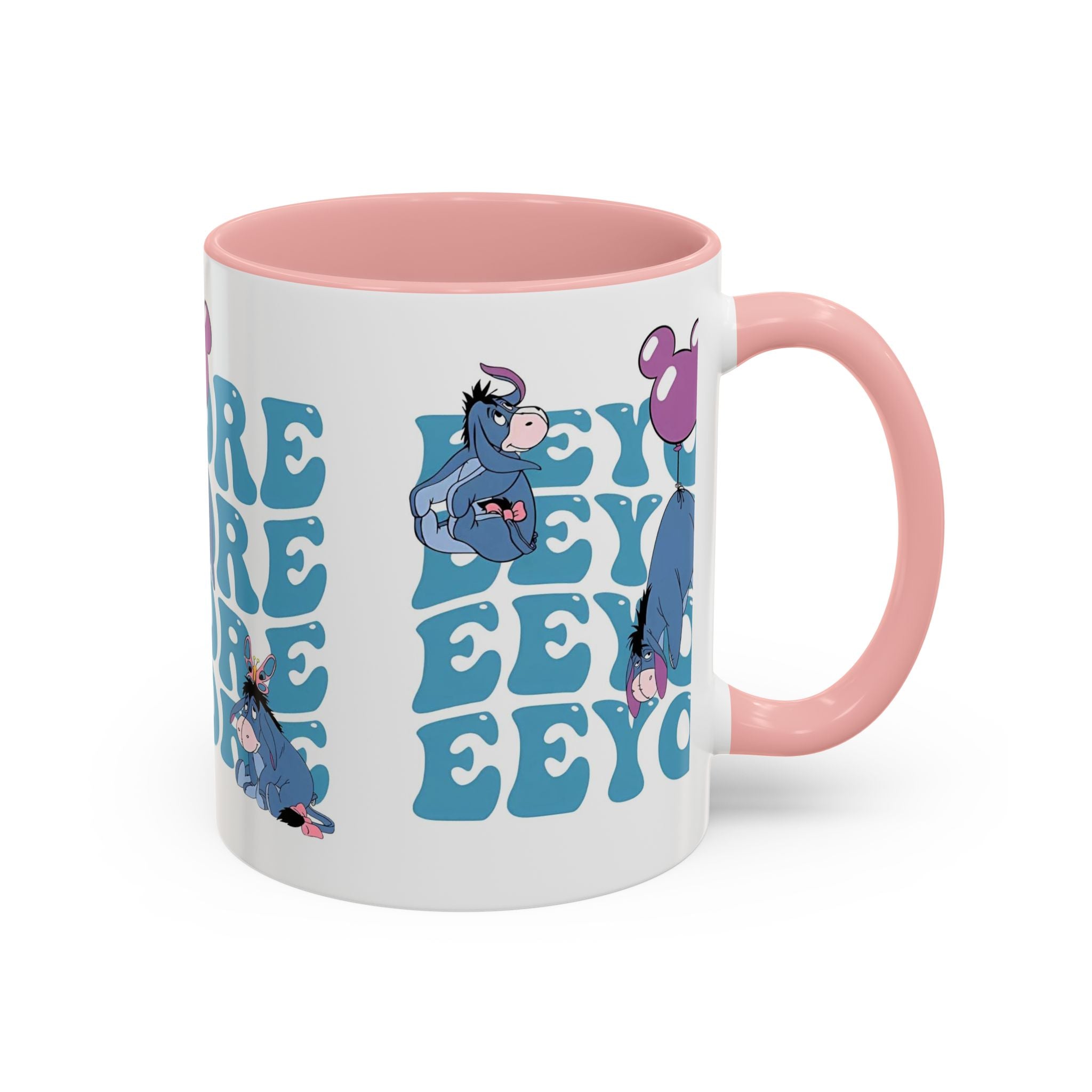 Eeyore Pattern Accent Coffee Mug — Cute Donkey Fan Gift (11/15 oz)