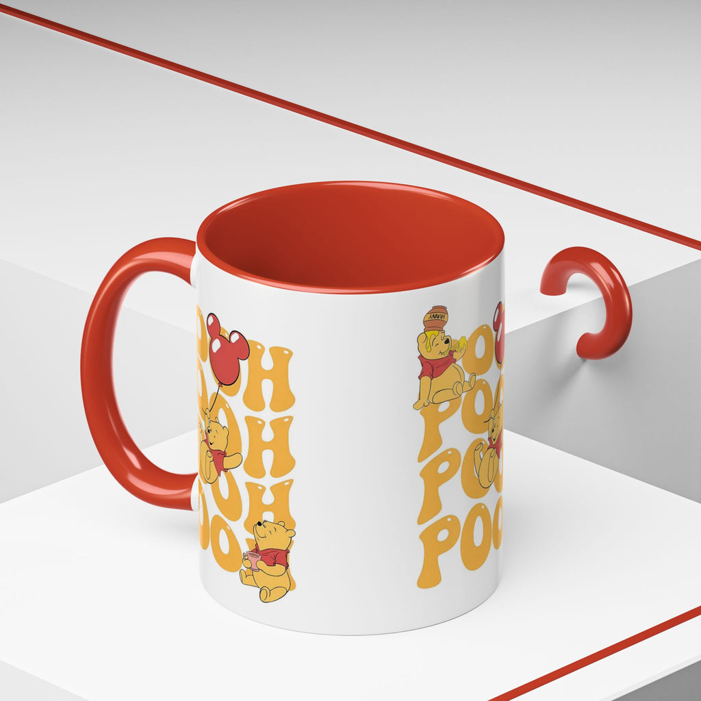 Winnie the Pooh Accent Coffee Mug — Retro 'Pooh' Stack Design (11/15oz)