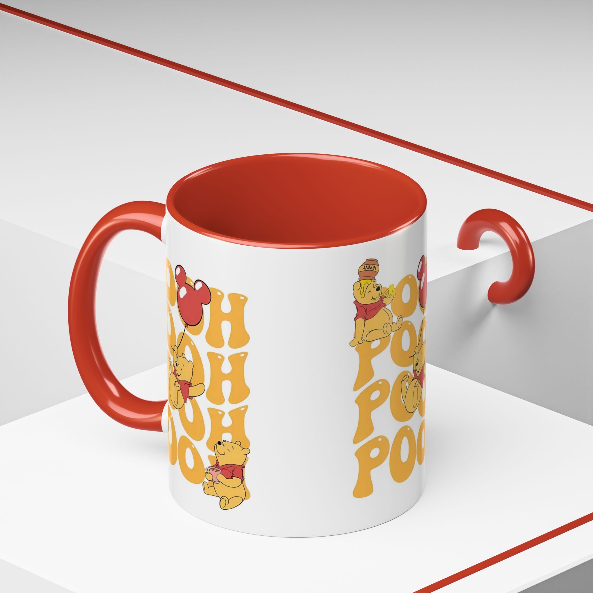 Winnie the Pooh Accent Coffee Mug — Retro 'Pooh' Stack Design (11/15oz)