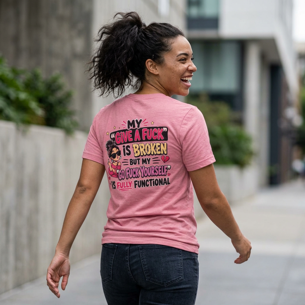 “My ‘Give a F**k’ Is Broken”--Sarcastic Graphic Tee