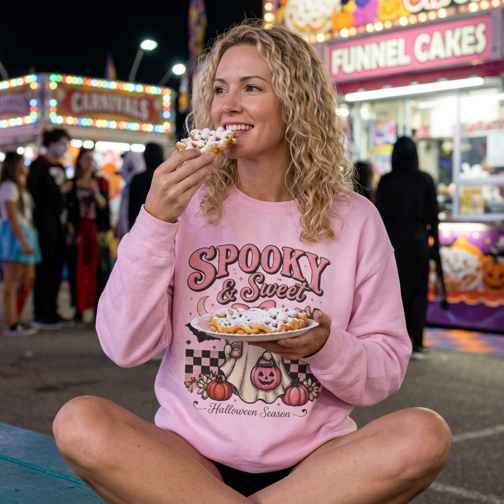 Spooky & Sweet Halloween Ghost Crewneck Sweatshirt