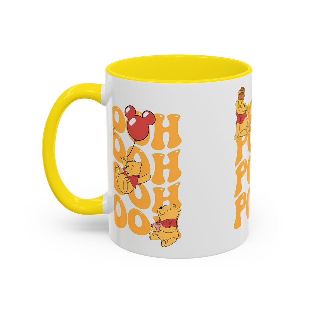 Winnie the Pooh Accent Coffee Mug — Retro 'Pooh' Stack Design (11/15oz)