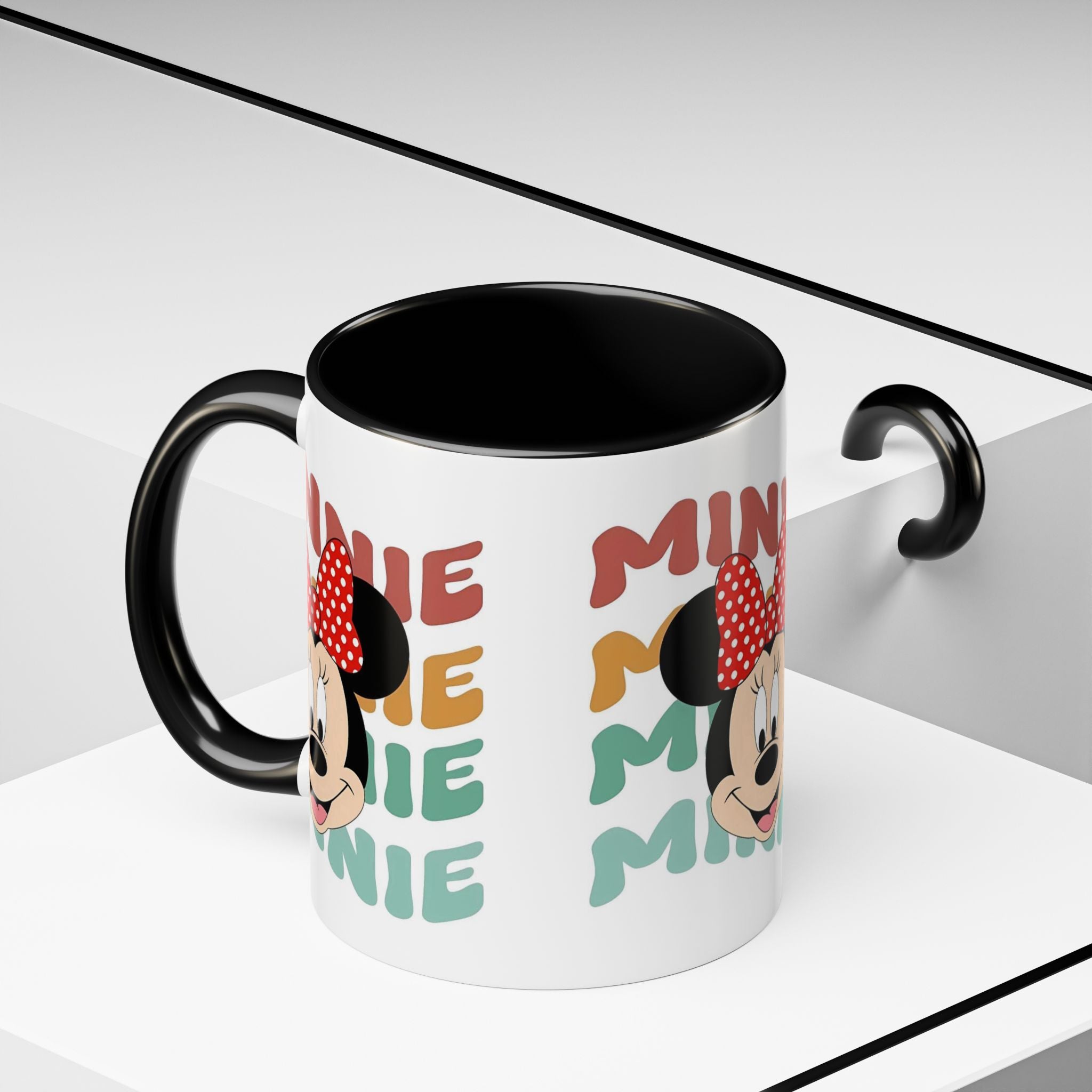 Minnie Mouse Accent Coffee Mug — Retro Colorful Disney Character Design (11/15 oz)