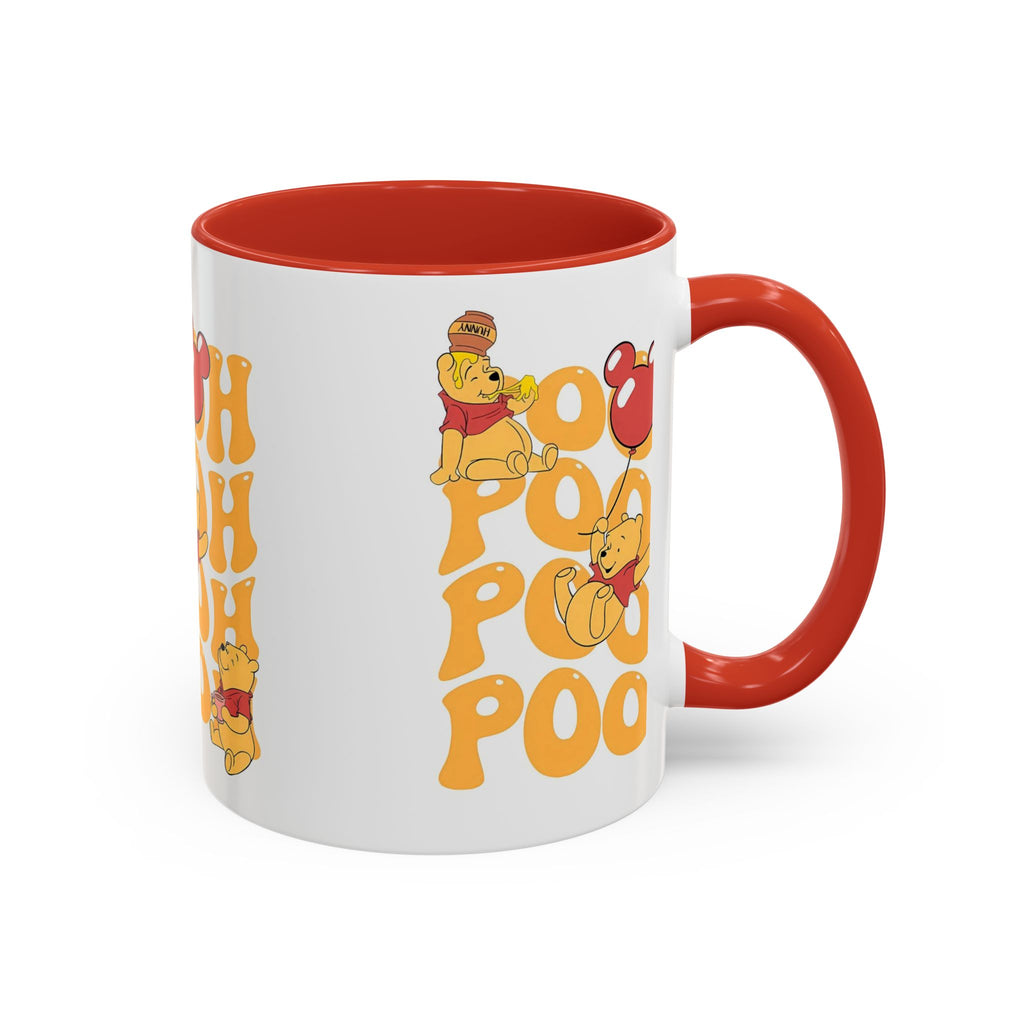 Winnie the Pooh Accent Coffee Mug — Retro 'Pooh' Stack Design (11/15oz)
