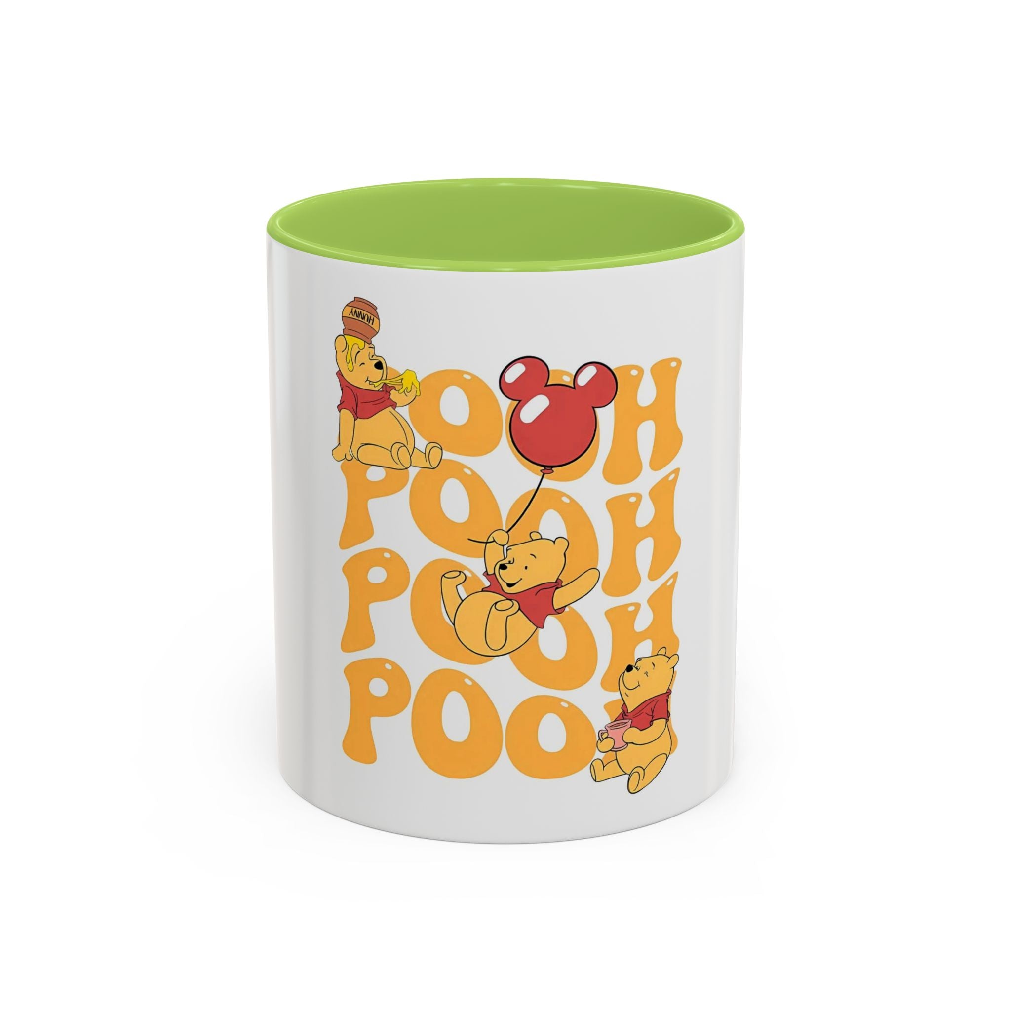 Winnie the Pooh Accent Coffee Mug — Retro 'Pooh' Stack Design (11/15oz)