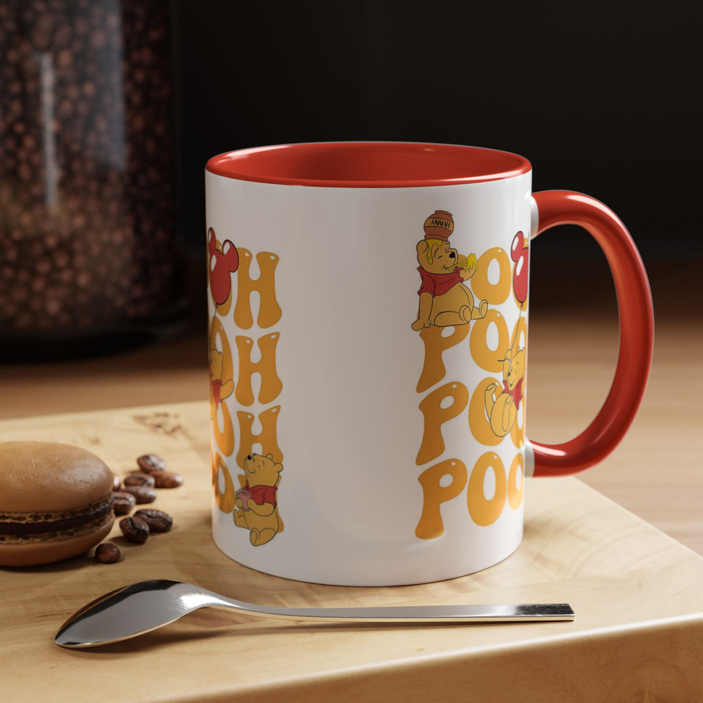 Winnie the Pooh Accent Coffee Mug — Retro 'Pooh' Stack Design (11/15oz)