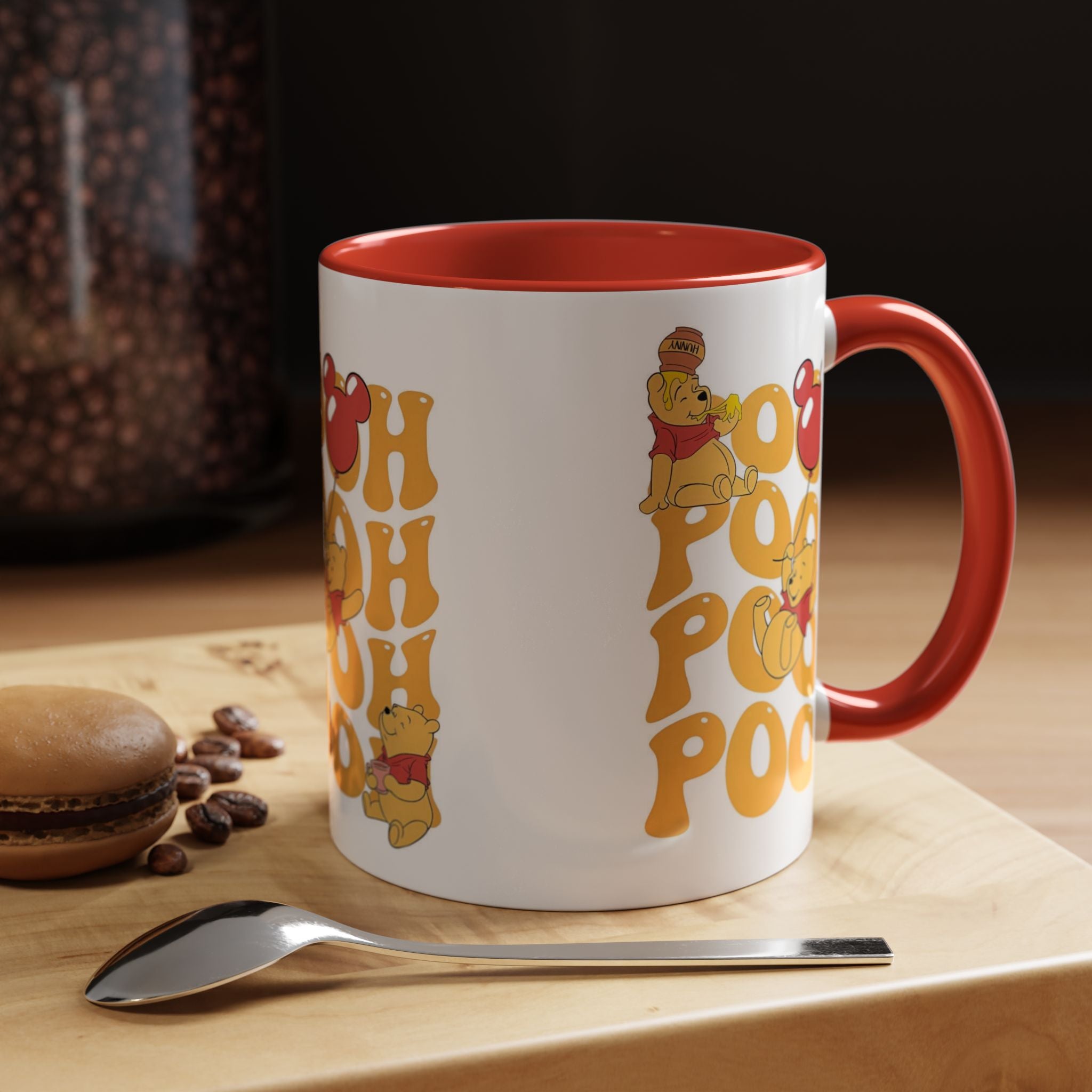 Winnie the Pooh Accent Coffee Mug — Retro 'Pooh' Stack Design (11/15oz)
