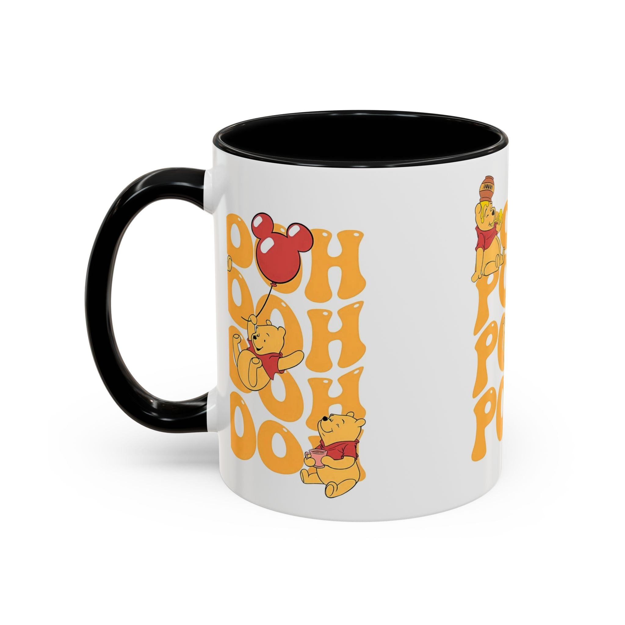 Winnie the Pooh Accent Coffee Mug — Retro 'Pooh' Stack Design (11/15oz)