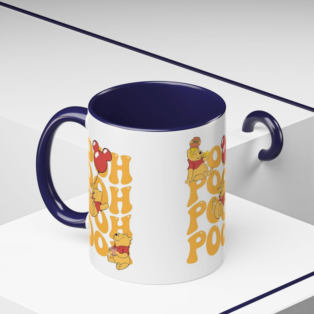Winnie the Pooh Accent Coffee Mug — Retro 'Pooh' Stack Design (11/15oz)