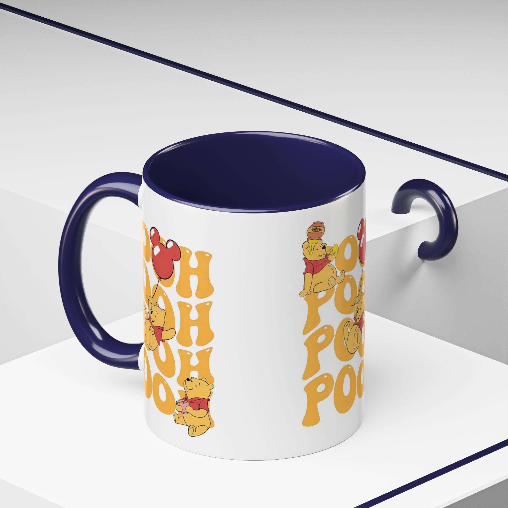 Winnie the Pooh Accent Coffee Mug — Retro 'Pooh' Stack Design (11/15oz)