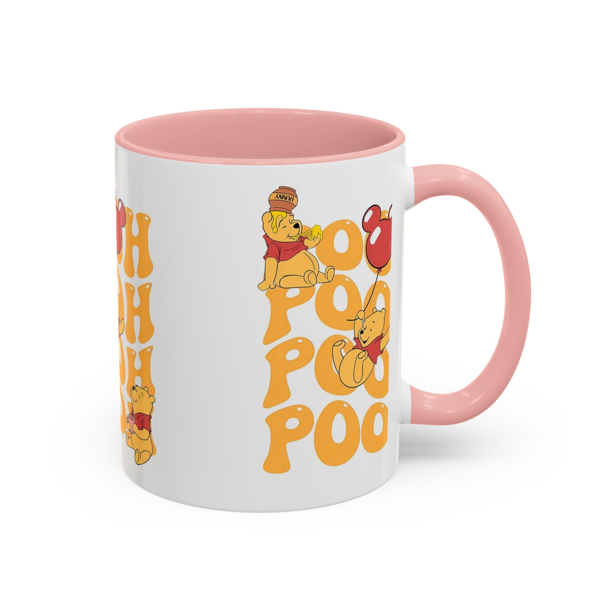 Winnie the Pooh Accent Coffee Mug — Retro 'Pooh' Stack Design (11/15oz)