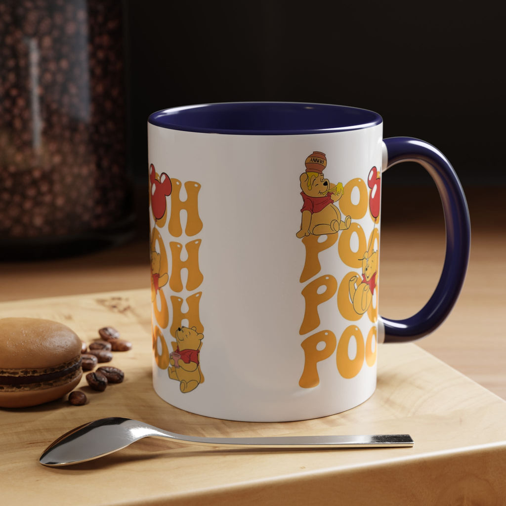 Winnie the Pooh Accent Coffee Mug — Retro 'Pooh' Stack Design (11/15oz)