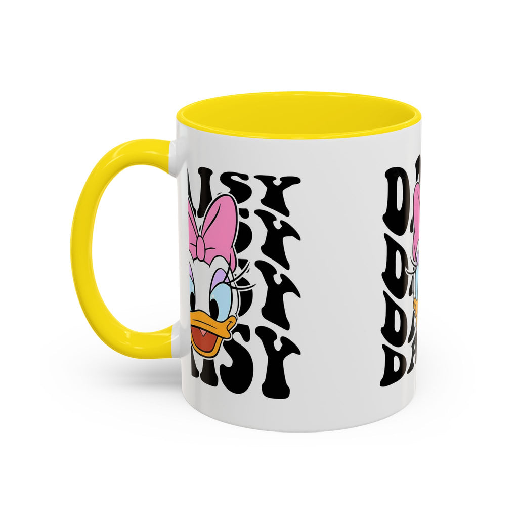 Daisy Duck Face Accent Coffee Mug – Retro Text Graphic (11/15 oz)