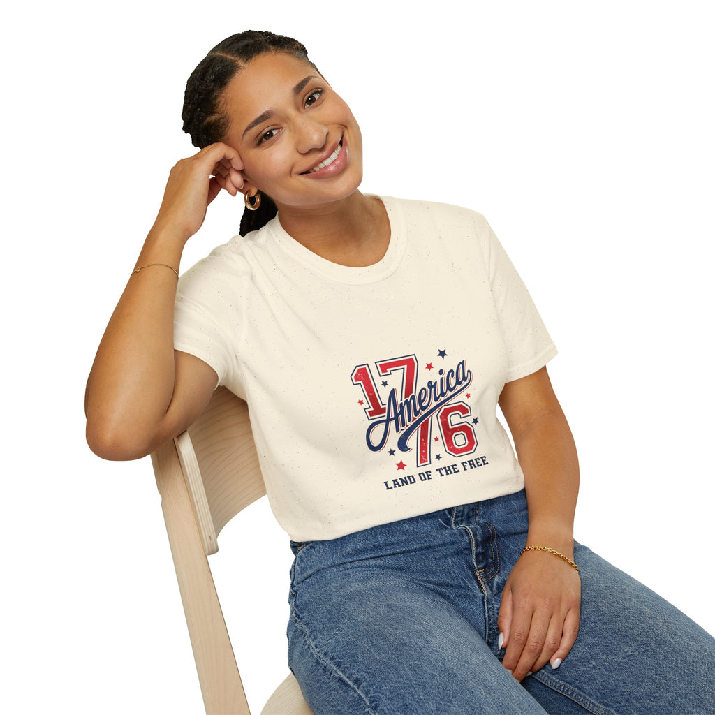 1776 America Land of the Free Patriotic Tee