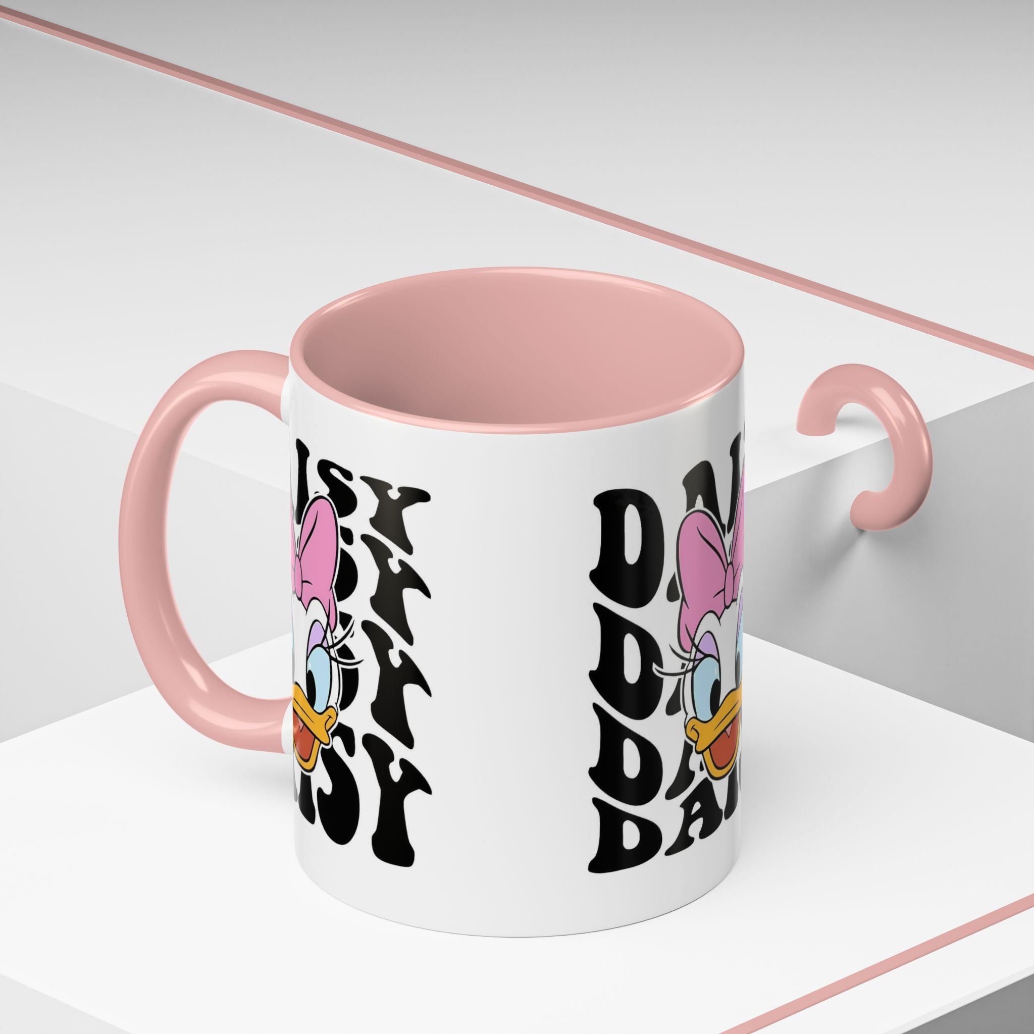 Daisy Duck Face Accent Coffee Mug – Retro Text Graphic (11/15 oz)