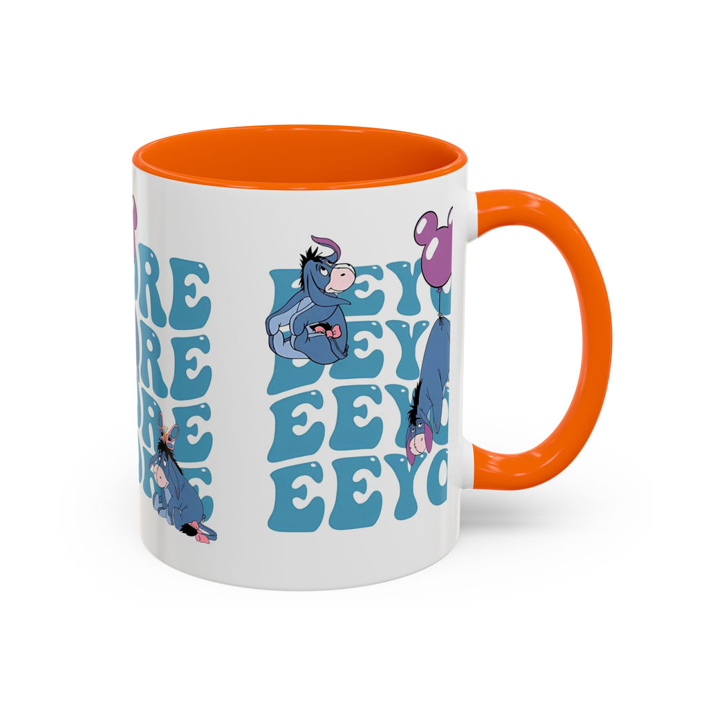 Eeyore Pattern Accent Coffee Mug — Cute Donkey Fan Gift (11/15 oz)