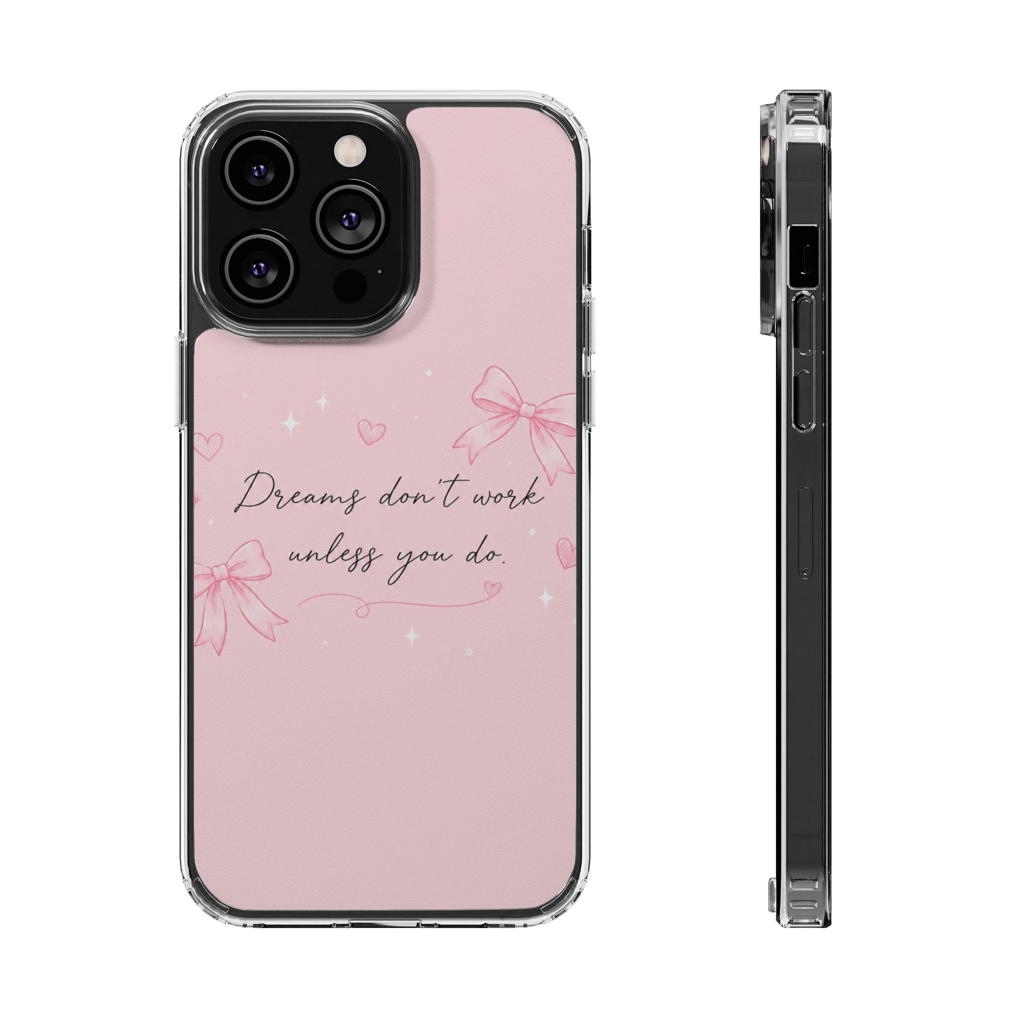Pink Inspirational Phone Case — magnetic Clear Impact-Resistant Case