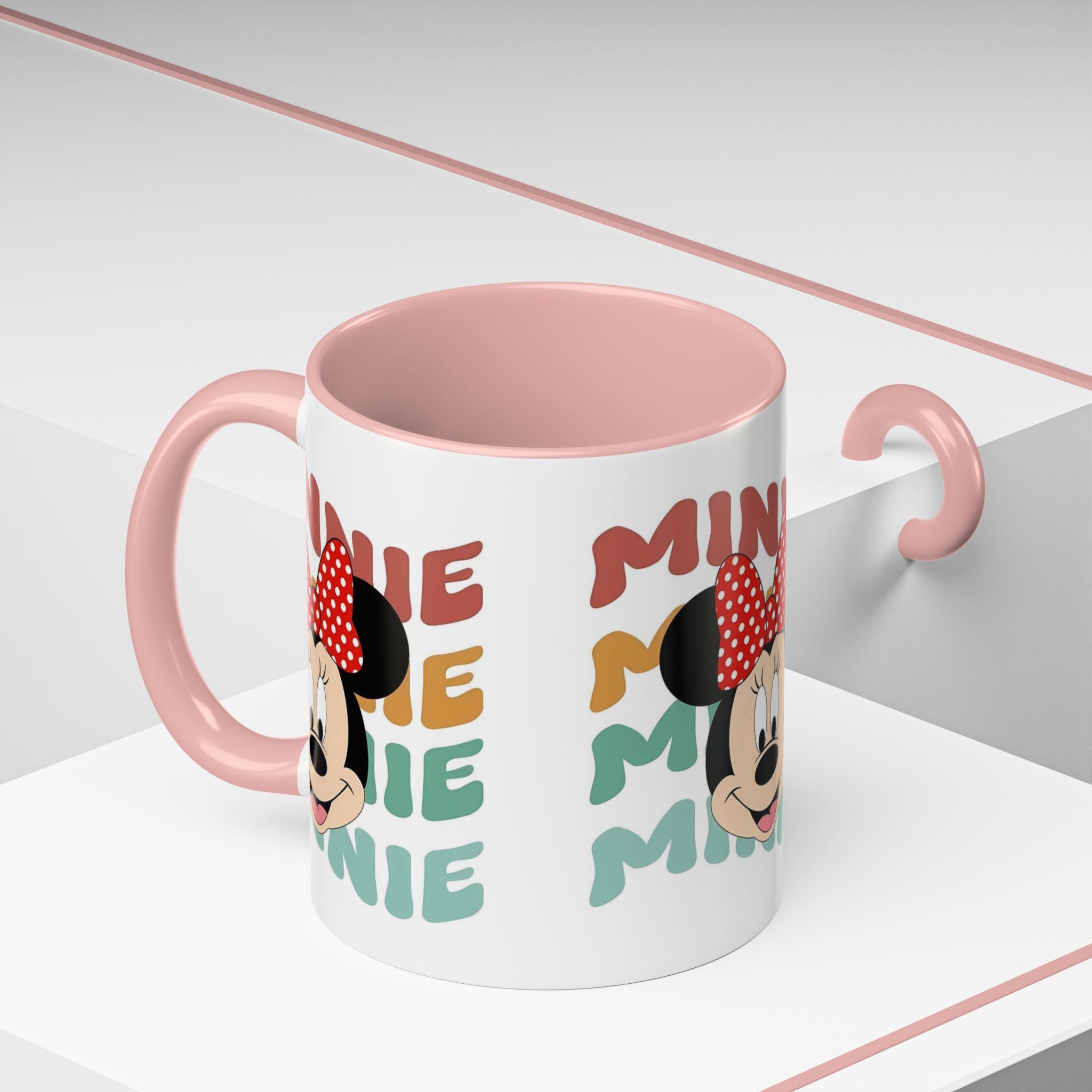Minnie Mouse Accent Coffee Mug — Retro Colorful Disney Character Design (11/15 oz)