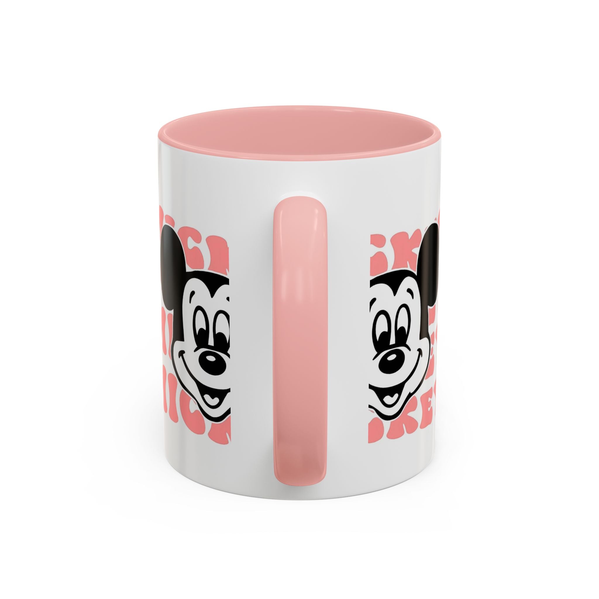 Retro Cartoon Character Coffee Mug – Vintage Face & Repeating Text Accent