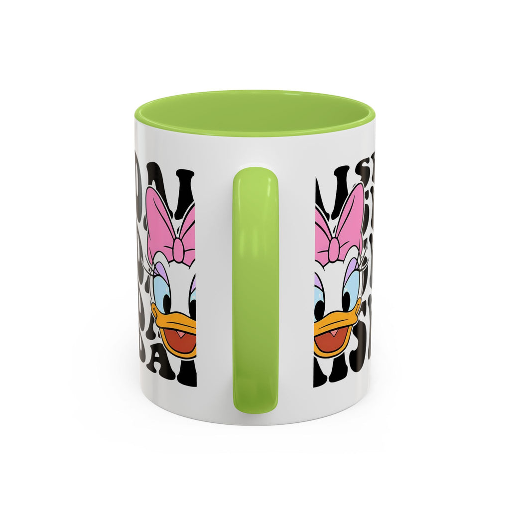 Daisy Duck Face Accent Coffee Mug – Retro Text Graphic (11/15 oz)