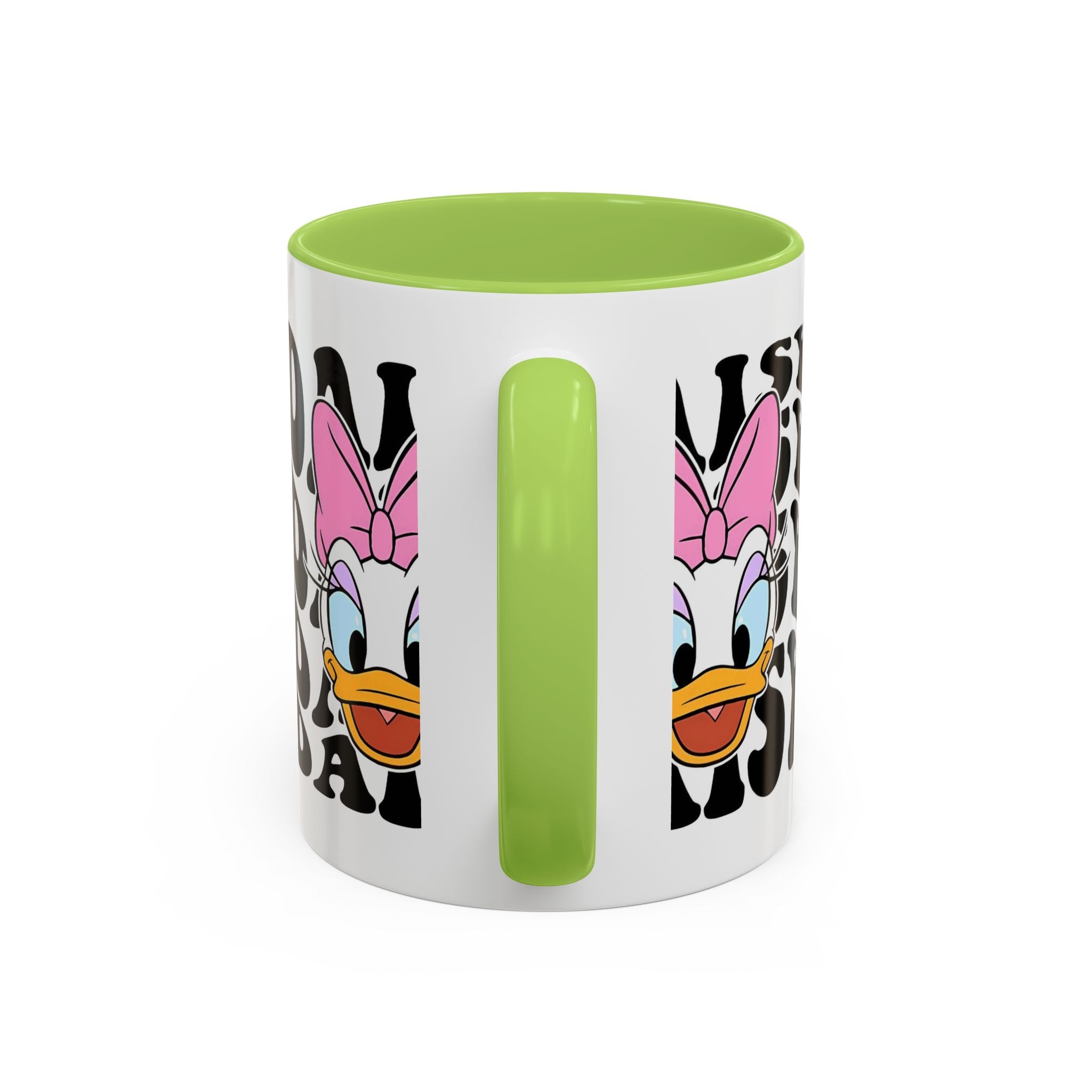 Daisy Duck Face Accent Coffee Mug – Retro Text Graphic (11/15 oz)