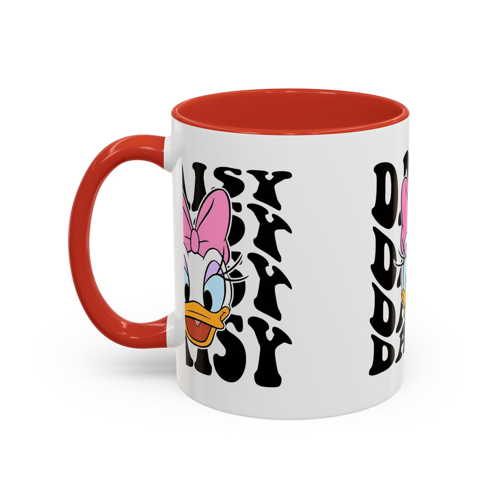 Daisy Duck Face Accent Coffee Mug – Retro Text Graphic (11/15 oz)