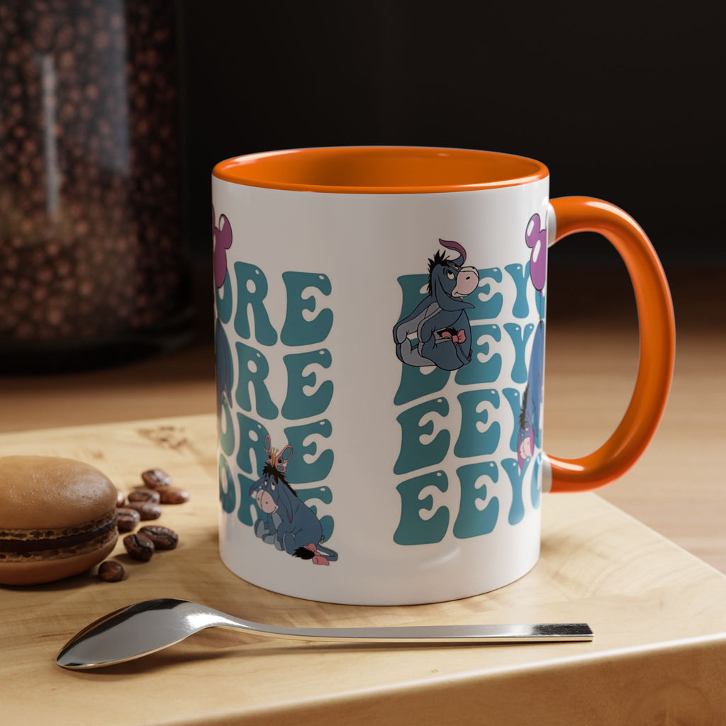 Eeyore Pattern Accent Coffee Mug — Cute Donkey Fan Gift (11/15 oz)