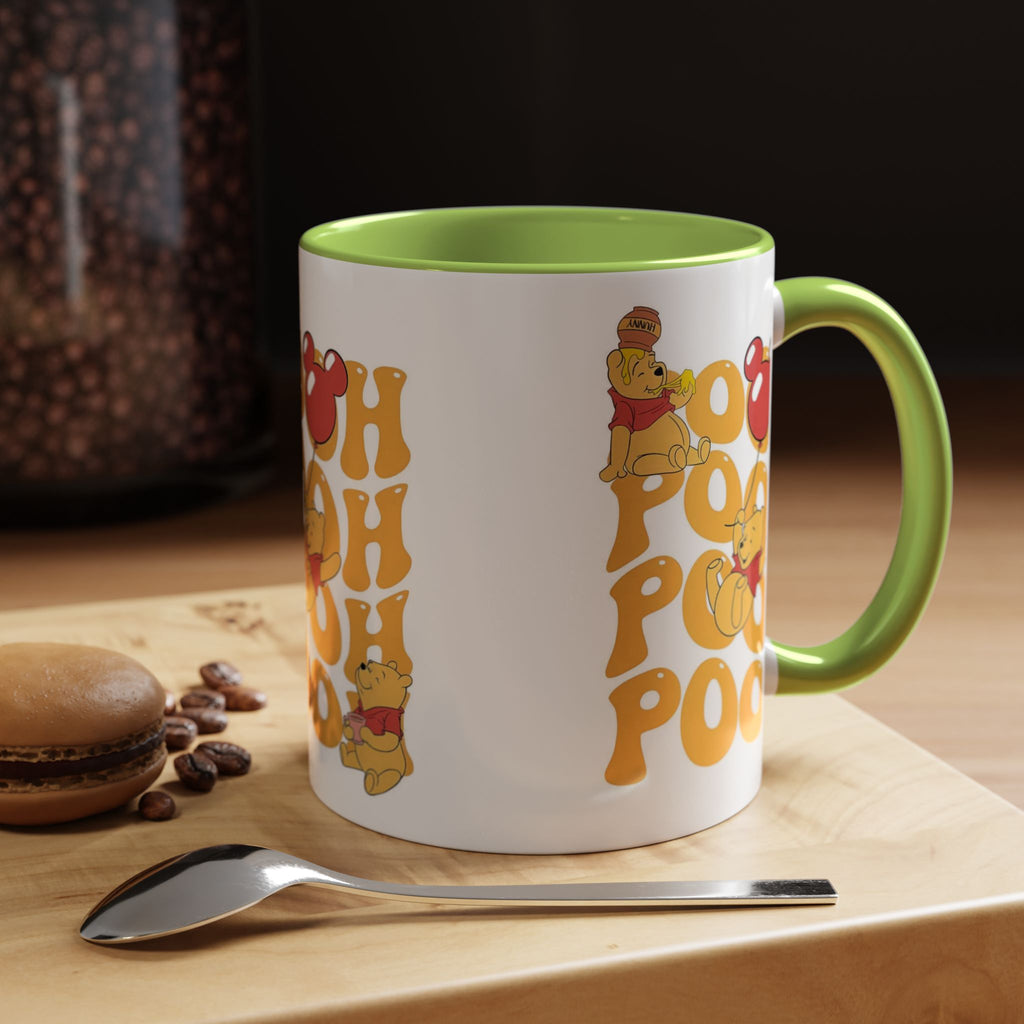 Winnie the Pooh Accent Coffee Mug — Retro 'Pooh' Stack Design (11/15oz)