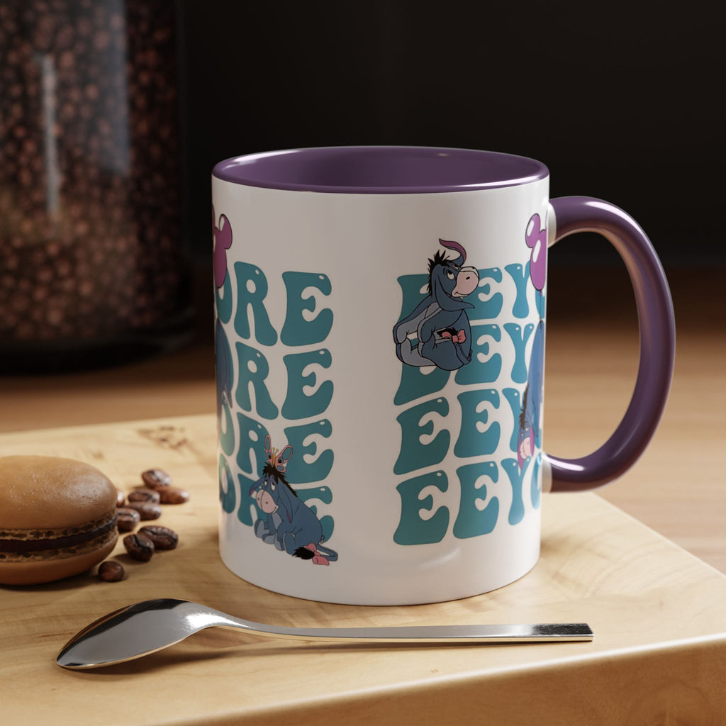 Eeyore Pattern Accent Coffee Mug — Cute Donkey Fan Gift (11/15 oz)
