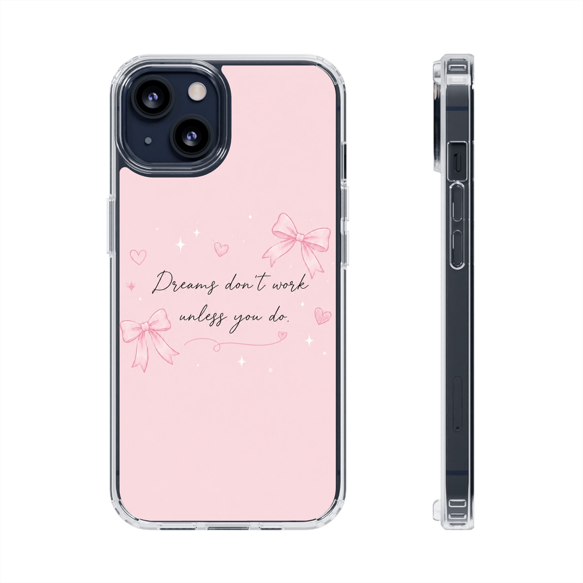 Pink Inspirational Phone Case — magnetic Clear Impact-Resistant Case