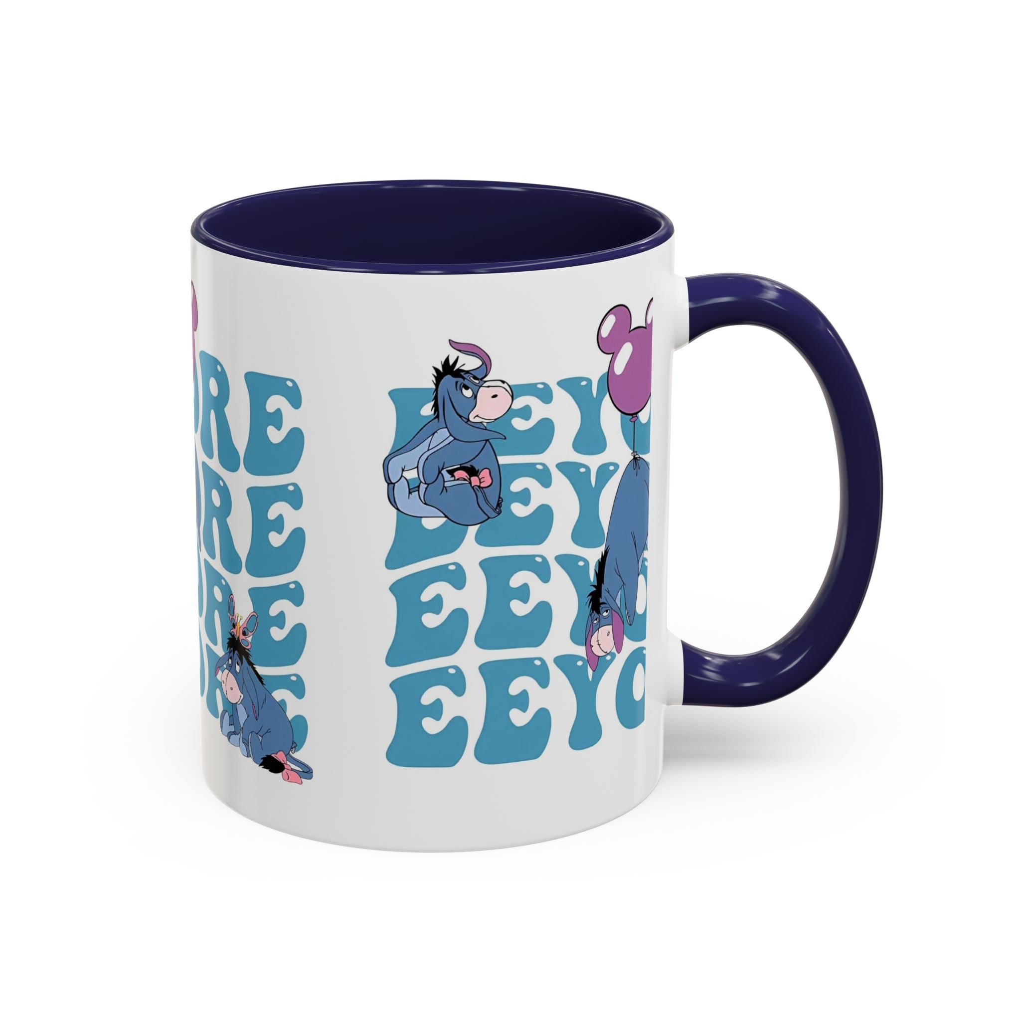 Eeyore Pattern Accent Coffee Mug — Cute Donkey Fan Gift (11/15 oz)