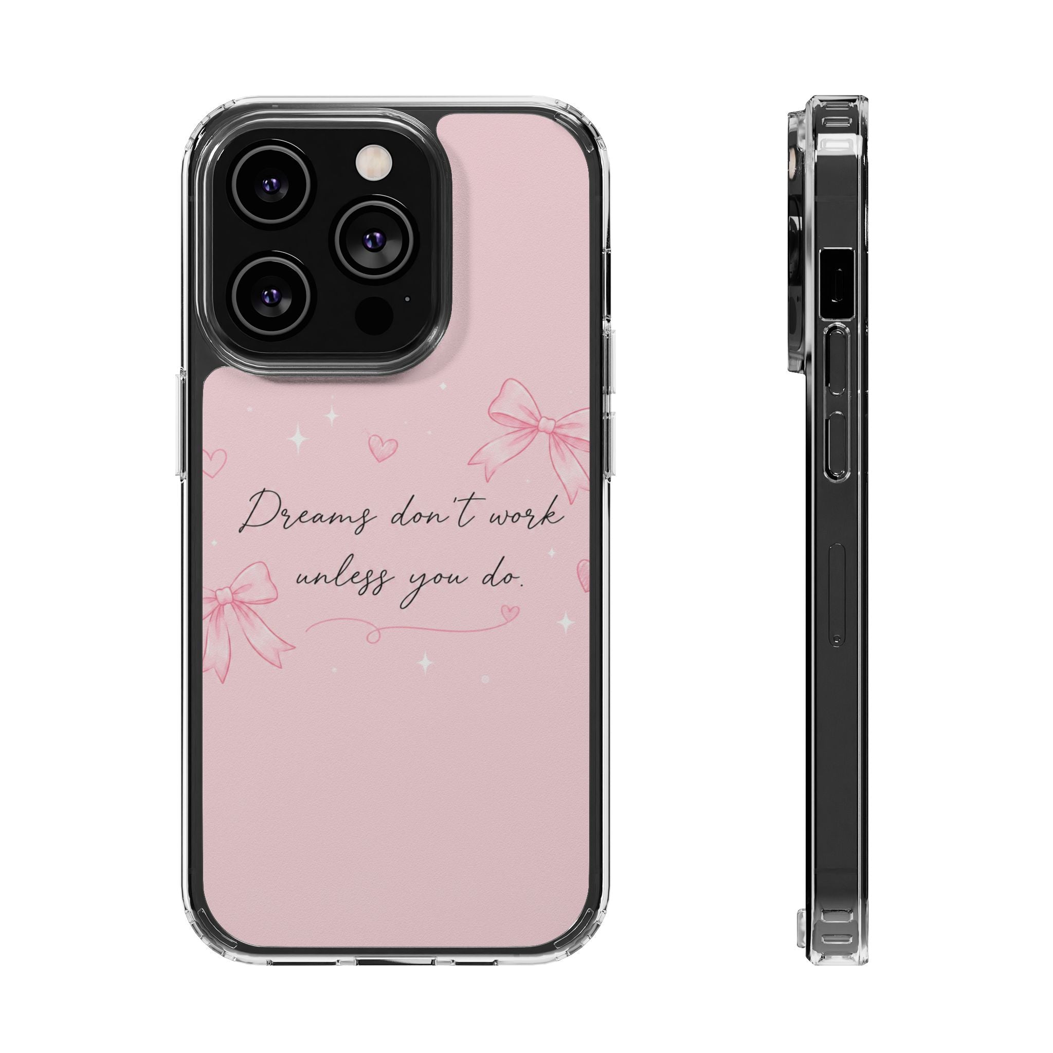 Pink Inspirational Phone Case — magnetic Clear Impact-Resistant Case