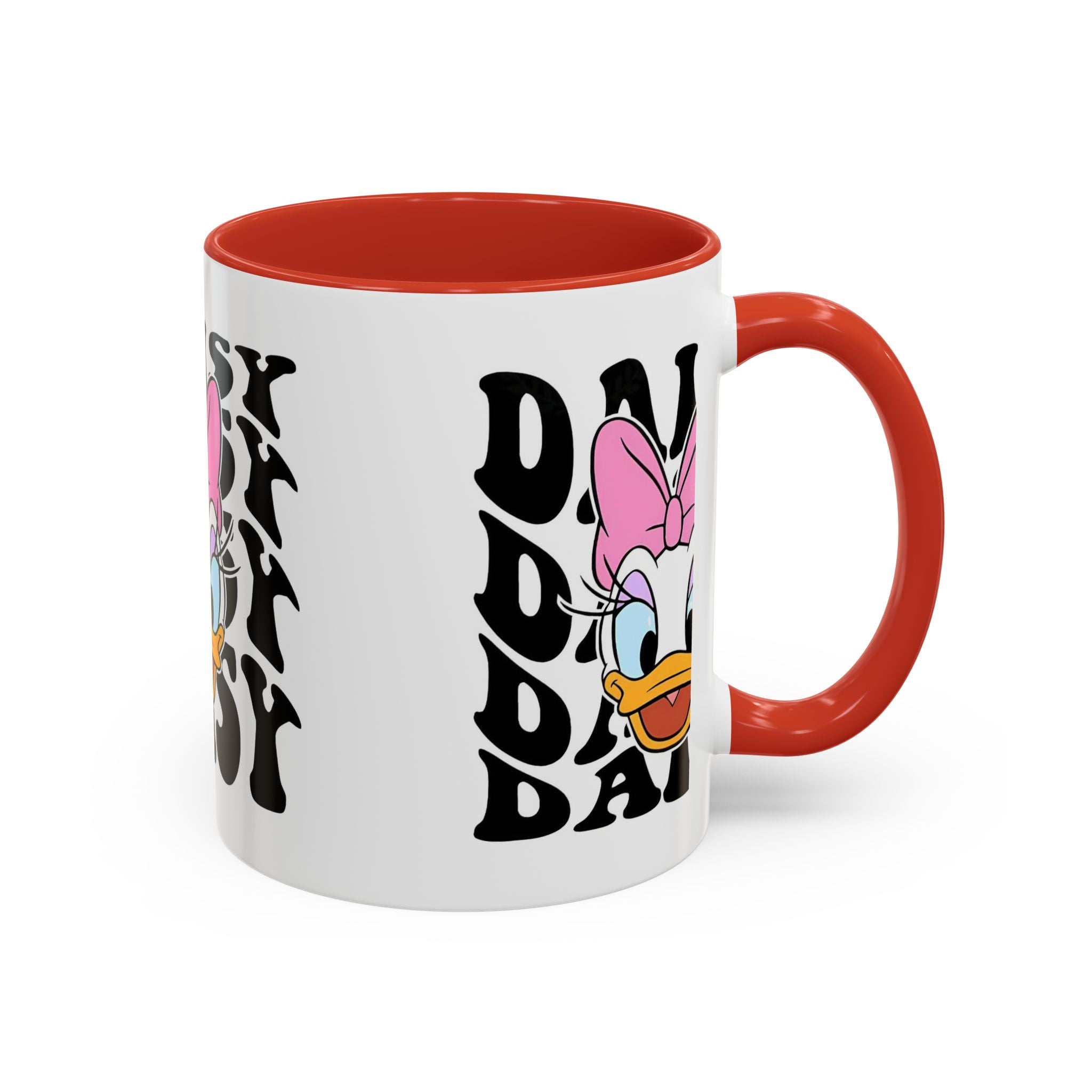 Daisy Duck Face Accent Coffee Mug – Retro Text Graphic (11/15 oz)