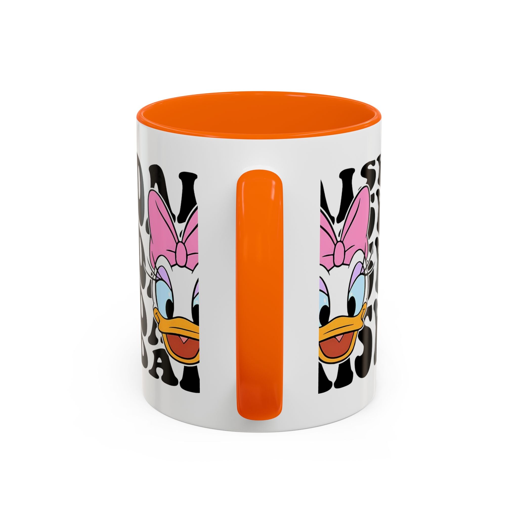 Daisy Duck Face Accent Coffee Mug – Retro Text Graphic (11/15 oz)