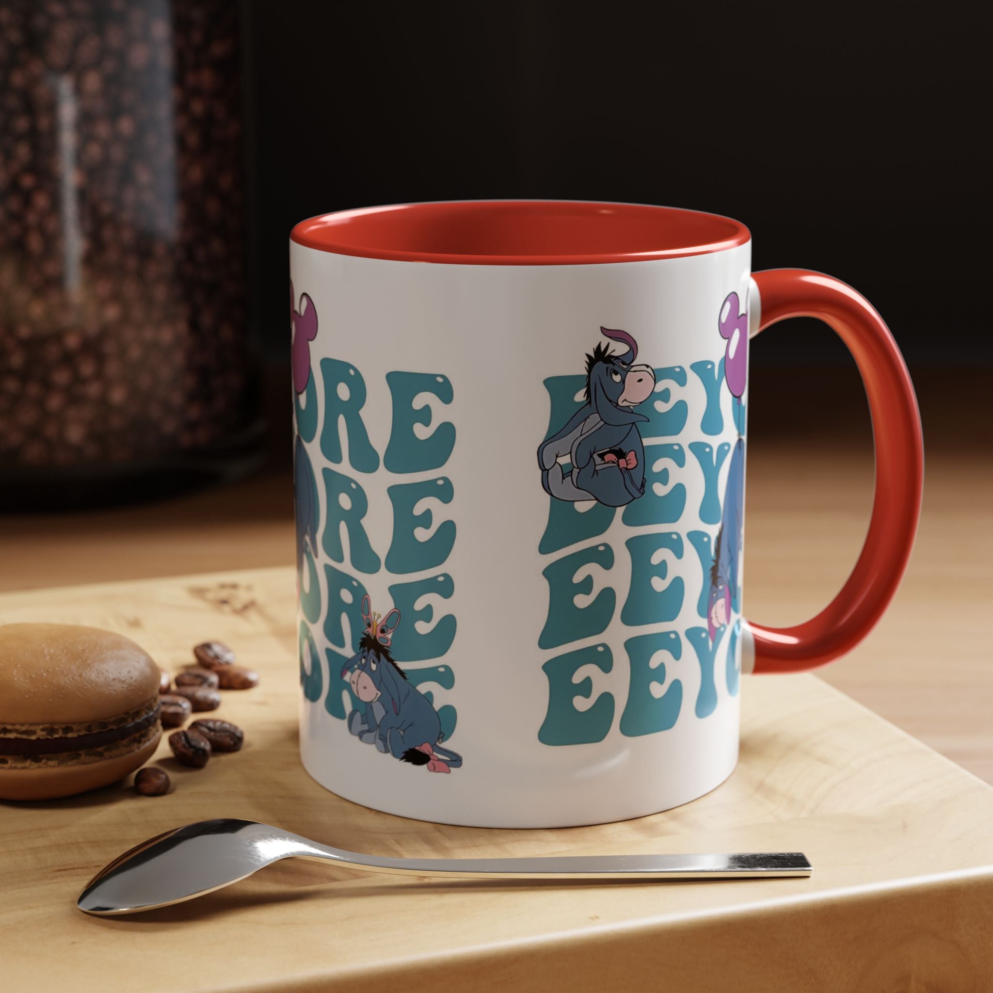 Eeyore Pattern Accent Coffee Mug — Cute Donkey Fan Gift (11/15 oz)
